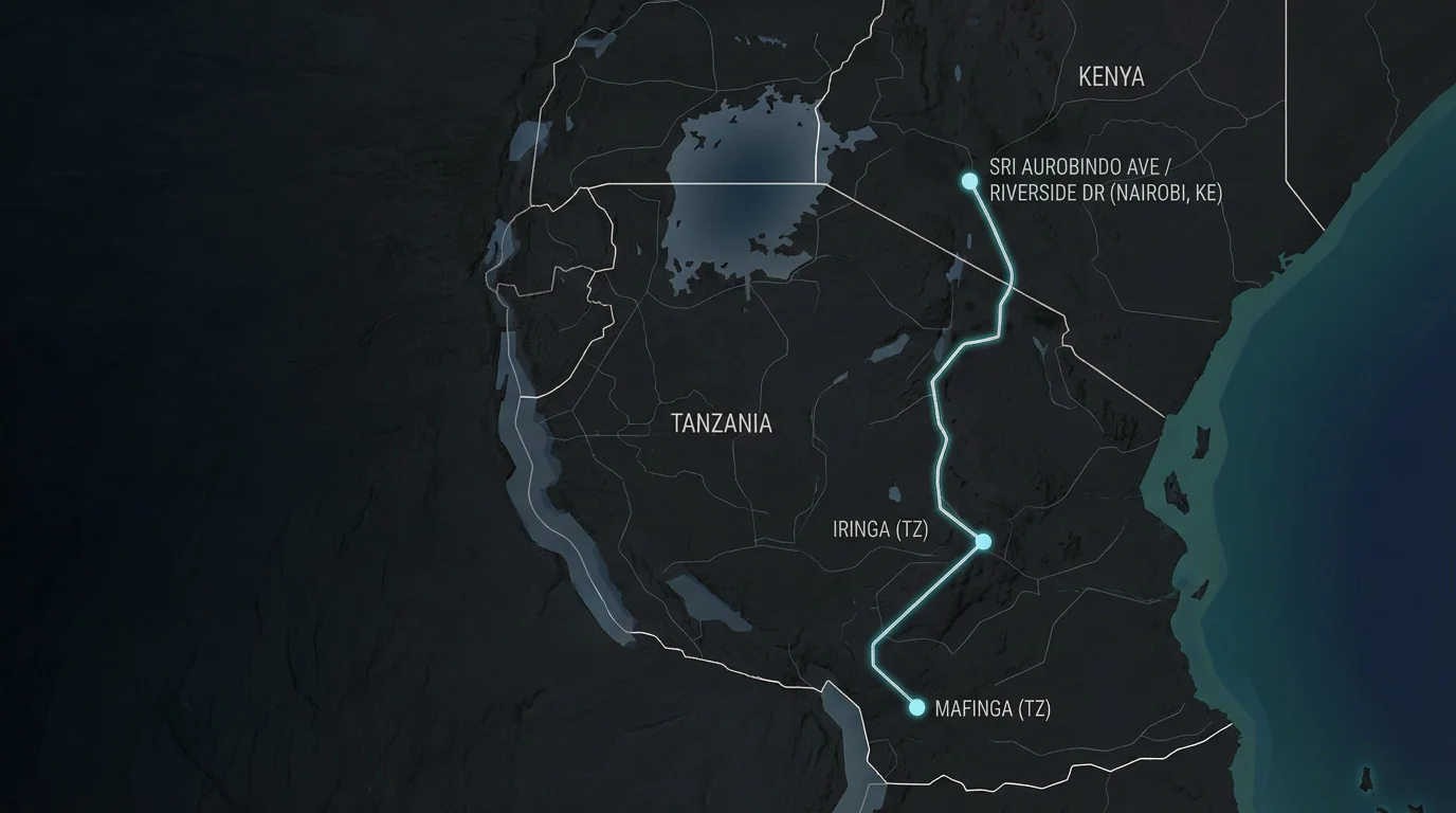 Map showing Vicwall's regional presence in Kenya and Tanzania